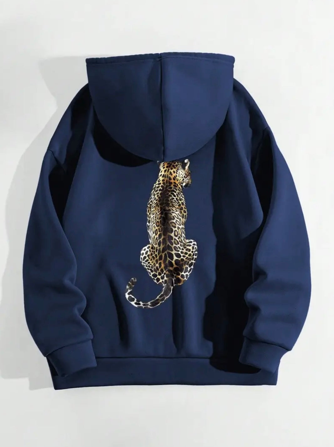 Leopar Desenli Kapüşonlu Sweatshirt